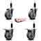 Service Caster 4'' Gray Poly Swivel 1-1/8'' Expanding Stem Caster Set 2 Total Lock Brakes, 4PK SCC-EXTTL20S414-PPUB-2-S-2-118 - alternate 4